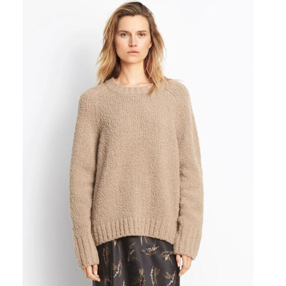 Vince Women's SZ L Saddle Sleeve Pullover Italian Wool Color: Soil $425 - Picture 1 of 10